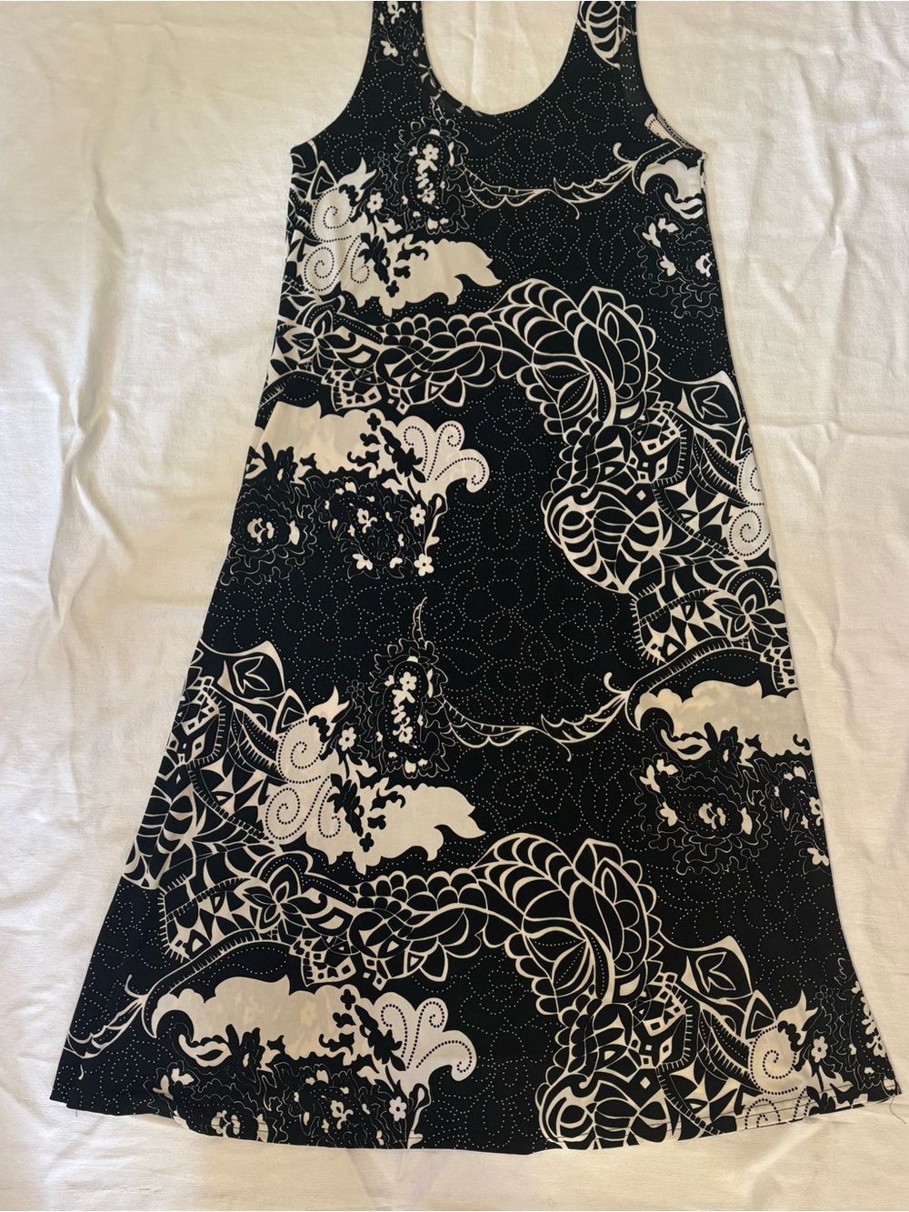 Jostar Black and White Printed A-Line Women's Skirt Dress